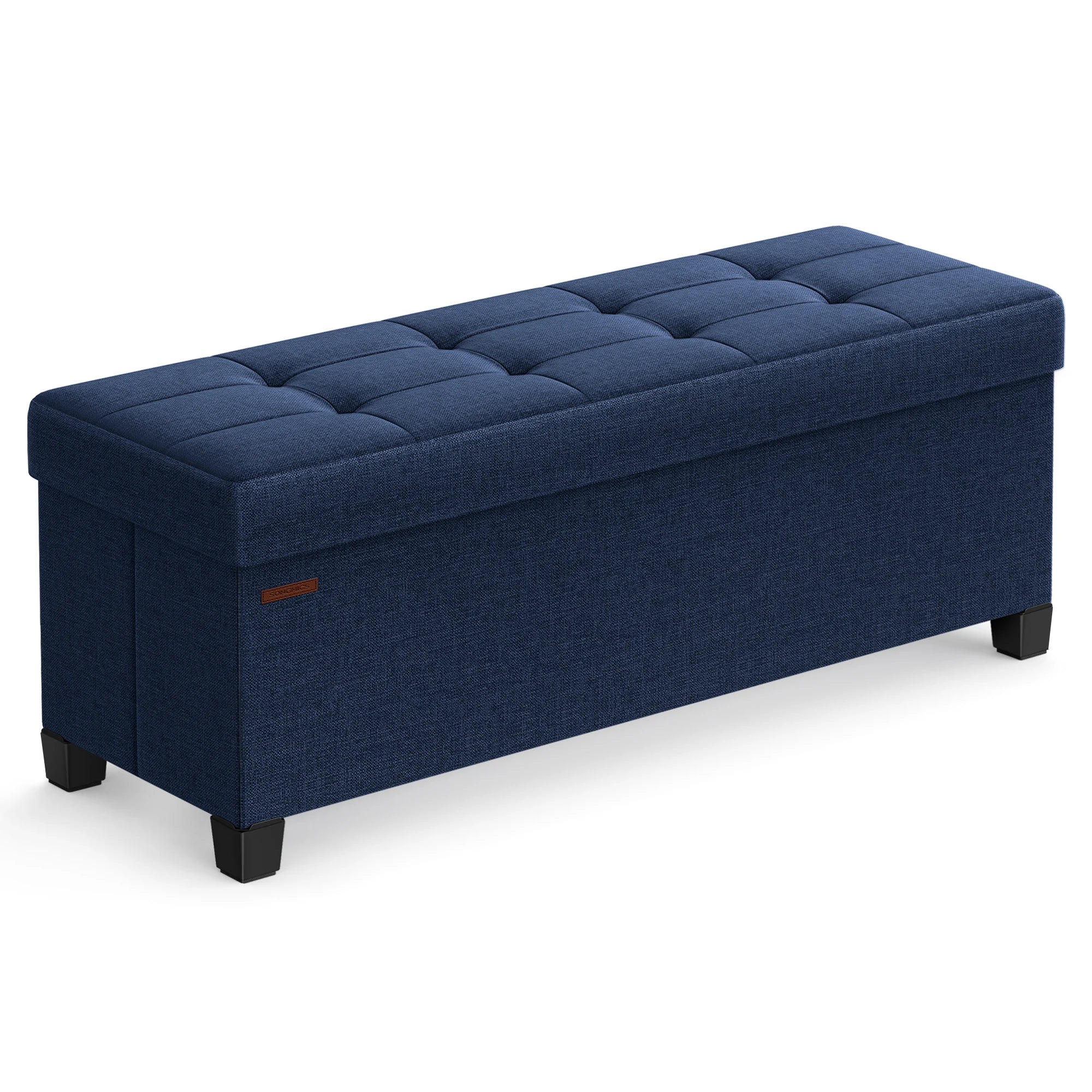 Foldable Storage Ottoman Bench with Legs, 43'' End of Bed Chest