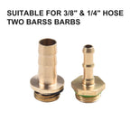 Brass Barb Sprayer Replacement Backpack Sprayer Tools 1/4" 3/8" Brass Barb Connector With Shut Off Valve & 2 Hose Clamps