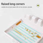 1pc Kitchen Spoon Rack, Fork and Shovel Rack Appliance Organizer -Non-slip Plastic Rest Chopsticks Storage Rack
