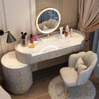 Pink White Vanity Table Women Luxury Nail European Big Stool Study Dressing Table Organizer Mesa De Maquillaje Home Furniture