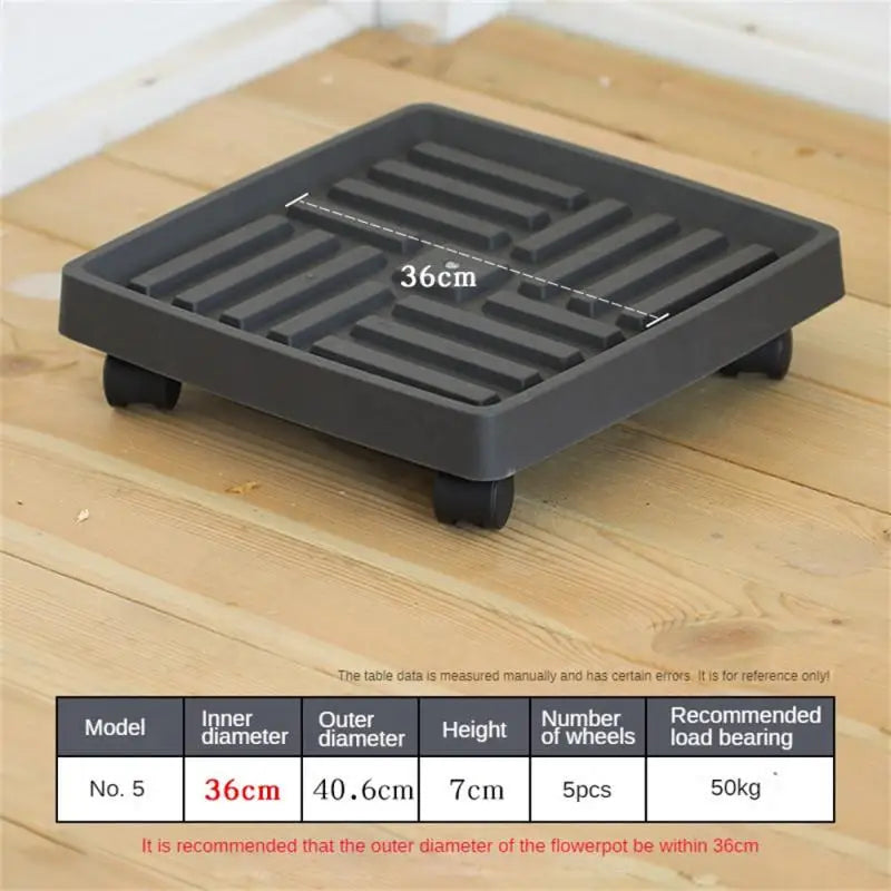 Flower Pot Stand Trays With Wheels Multifunctional Flower Disc Base Durable Movable Round Square Bonsai Plants Trays Home Decor