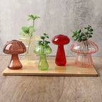 New Hydroponic Flower Bottle Transparent Glass Glass Vase Mushroom Aromatherapy Bottle Flower