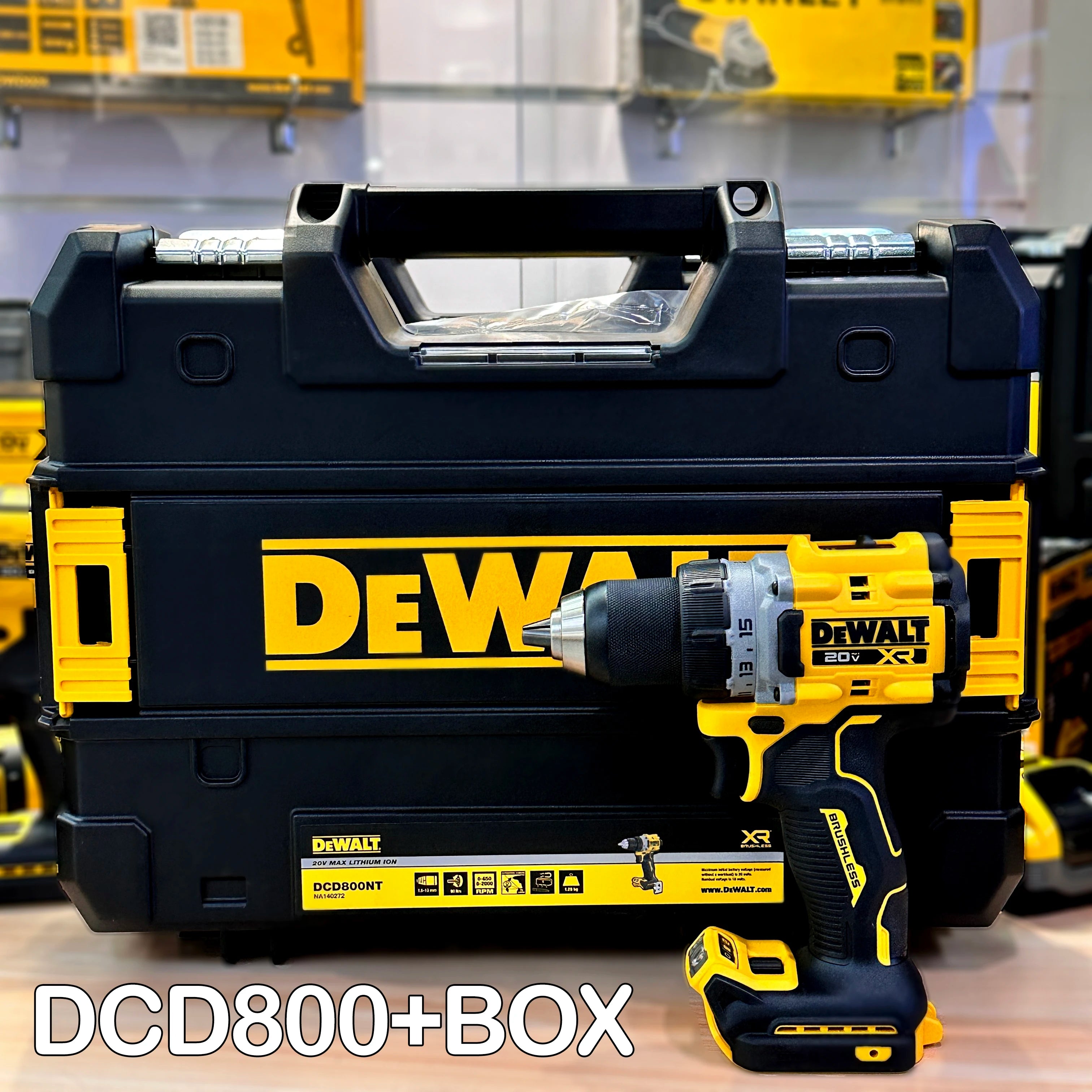 DEWALT 20V Brushless Cordless Compact Drill Driver DCD800 90N.m Rechargeable Original Electric Screwdriver Household Power Tools