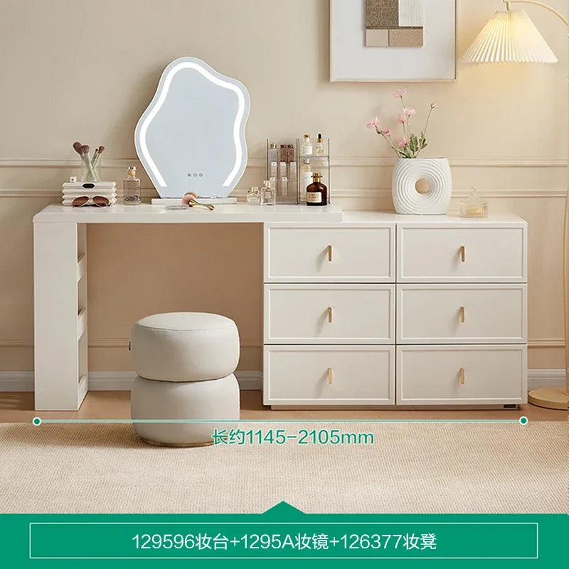 White Chest Drawers Makeup Vanities Unit Beauty Dressers Bedroom Table Desk Mirror Sink Hotel Bathroom Hairstyle Salon Furniture