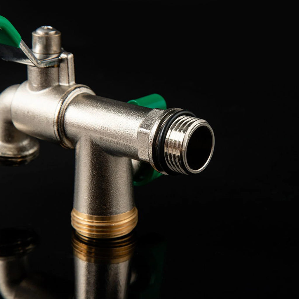Double Tap 20/25mm input 3/4 Inch Outlet w/ Thicken Outlet Valve Detachable for Garden Drinking Water Farm with Green Handle