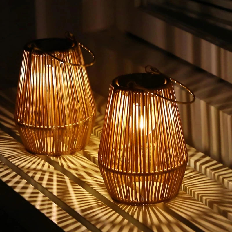 1pcs/2pcs solar outdoor lights hand woven, 0.6w solar garden light outdoor waterproof villa landscape light