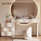 Italian Style Vanity Makeup 75 CM Wooden for Bedroom Bear Shaped LED Mirror Ample Drawer Storage Light Luxury Modern Dresser