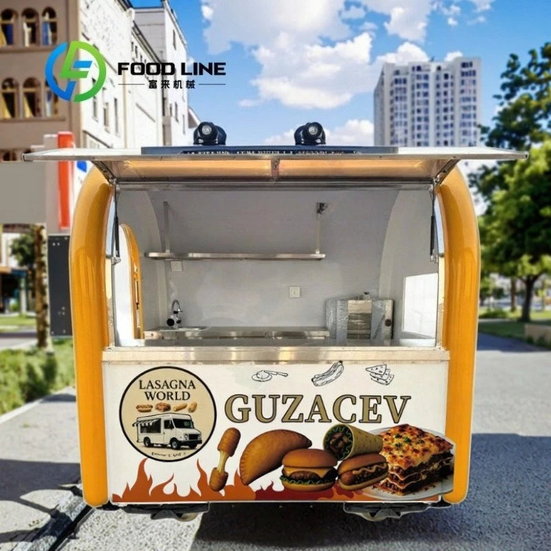 Cheap Food Trailer with Full Kitchen Equipment Well powered Mobile Catering Street Food Use Customized