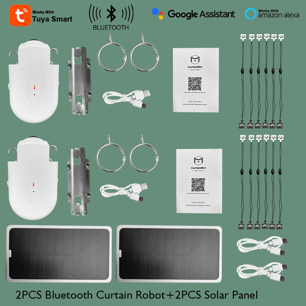 LifeLibero Tuya Smart Curtain Robot Bluetooth Curtain Motor Smart Life Fit to Electric Curtain Rail Track Rod I U Support Alexa