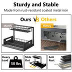 Under Sink Organizer and Storage, 2 Pack Pull Out Cabinet Organizer Slide Out Sink Shelf Cabinet Storage Shelves, Under Sink Sto