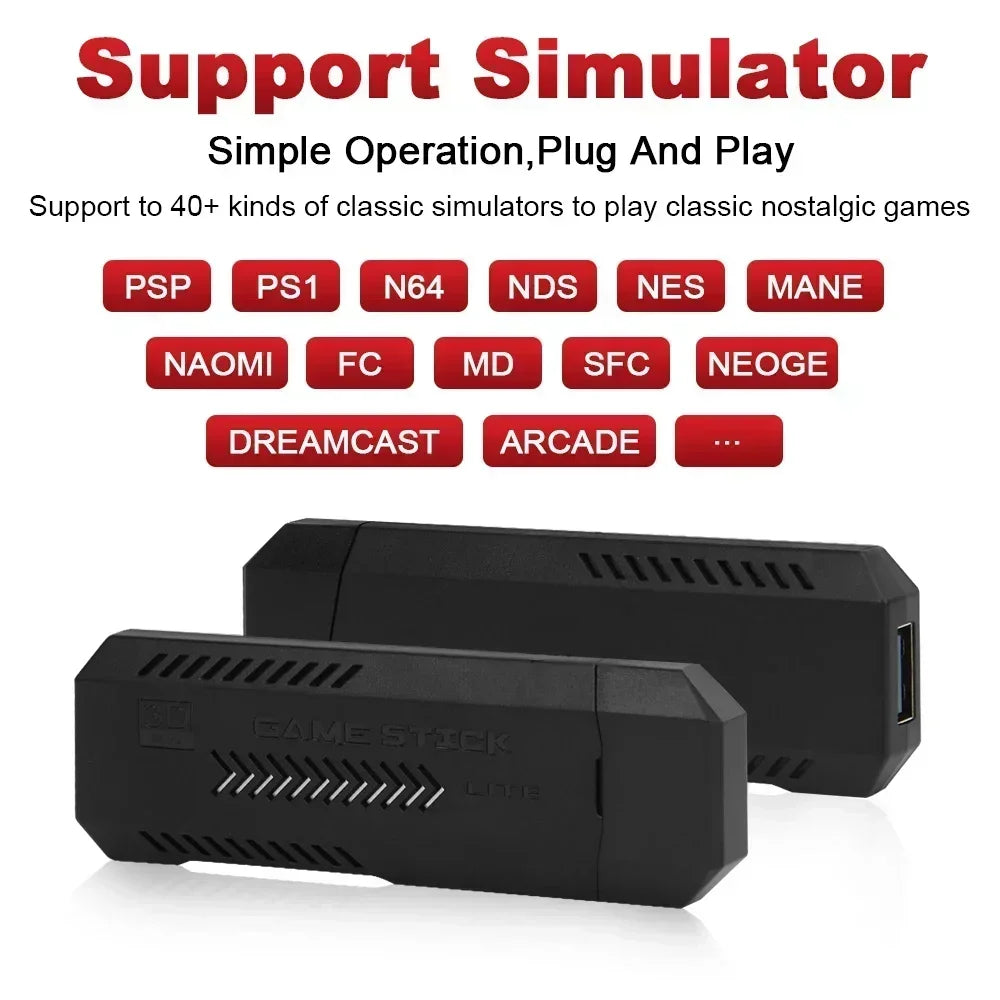 X2 Plus 4K Retro Game Console - 64/128/256GB Plug & Play Stick with 58000+ Games & Wireless Controller for PS1, N64, Dreamcast