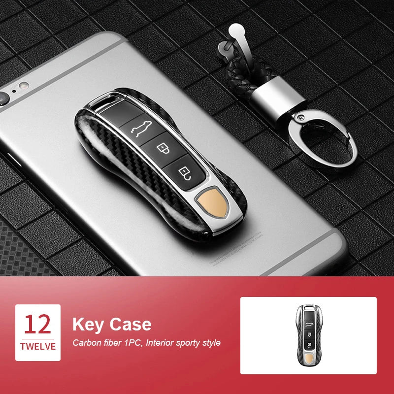 For Porsche Cayenne 2018 2019 2020 2021 2022 2023 2024 Real Carbon Fiber Car Central Control Complete Interior Decoration Frame