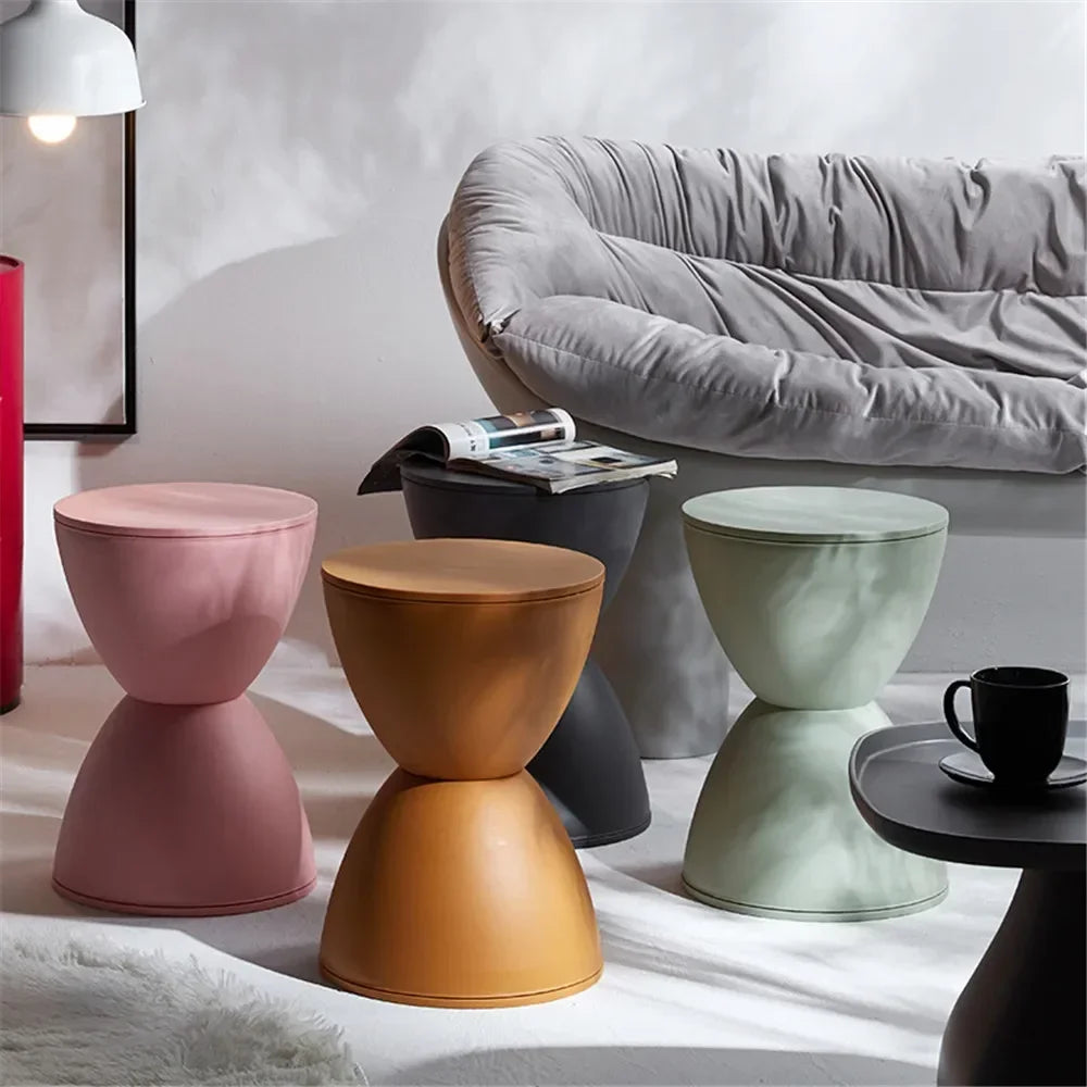 Thickened Plastic Simple Round Stool Living Room Home Stool Short Stool Simple Style Garden Balcony Waterproof Stools