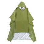 3-in-1 Multifunction Travel Waterproof Poncho Outdoors Rain Coat Shelter Camping Mat Backpack Cover Women Men Raincoat