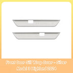 For Tesla Model 3 Highland Front Rear Door Sill Wrap Cover Anti Scratch Stainless Steel Door Sill Strip Plate Car Accessories