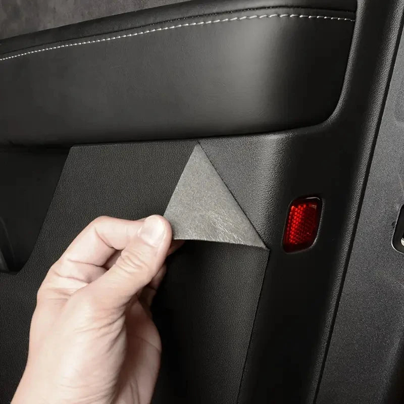 Car Door Anti-Kick Pad For Tesla 2017-2024 Model 3/Y Leather Sticker Trim Side Door Sill Protector Cover Car Interior Decoration