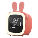 Cartoon Rabbit Deer Ear Alarm Clock Rechargeable Digital Display LED Nigh Light Table Clock Wall Clock Living Room LED Clock