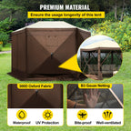 VEVOR Pop-up Camping Gazebo Camping Canopy Shelter 6 Sided 12' x 12' / 10' x 10' Sun Shade Tents & Canopies Camping & Hiking