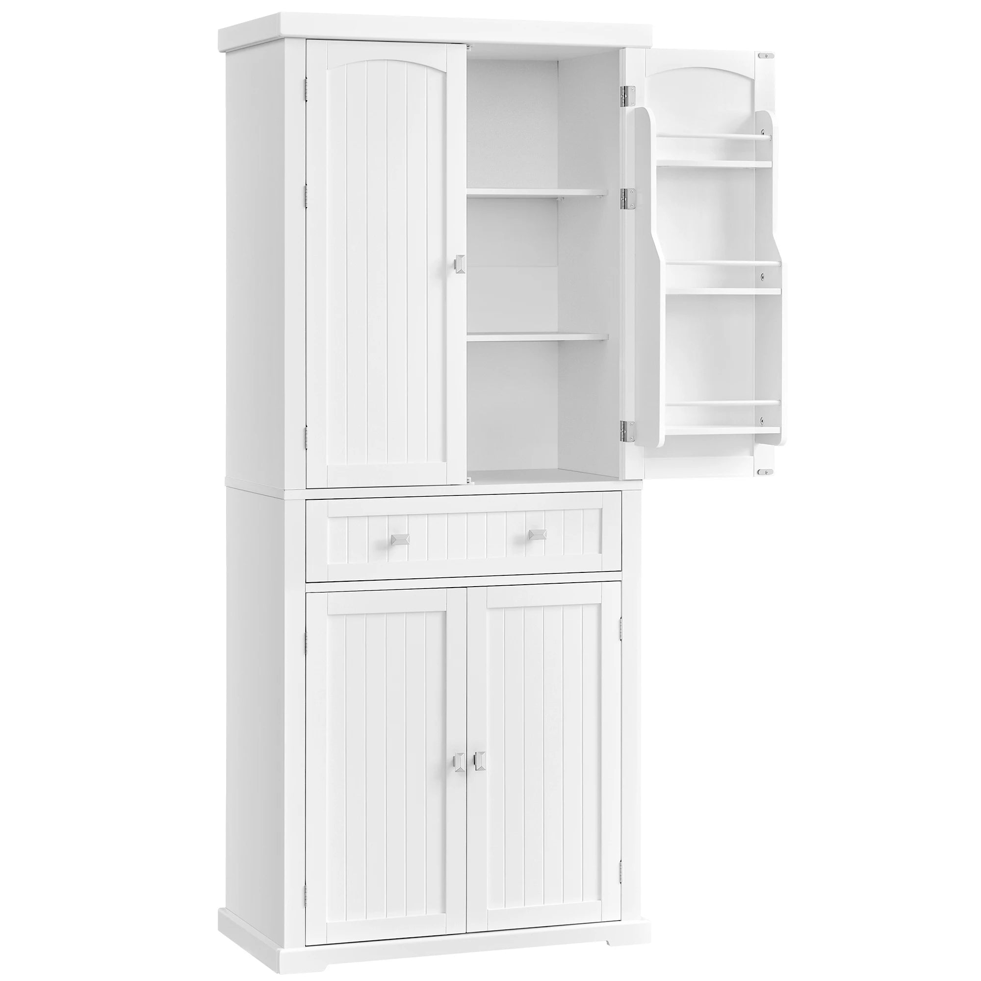 VASAGLE Kitchen wardrobe High wardrobe Kitchen Buffet Showcase wardrobe Buffet Buffet Buffet wardrobe with Adjustable Rher