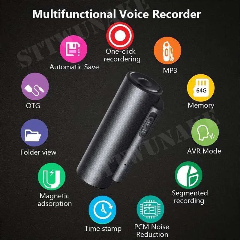 Mini voice recorder 600 hours digital recording device professional sound dictaphone audio listening micro record portable small