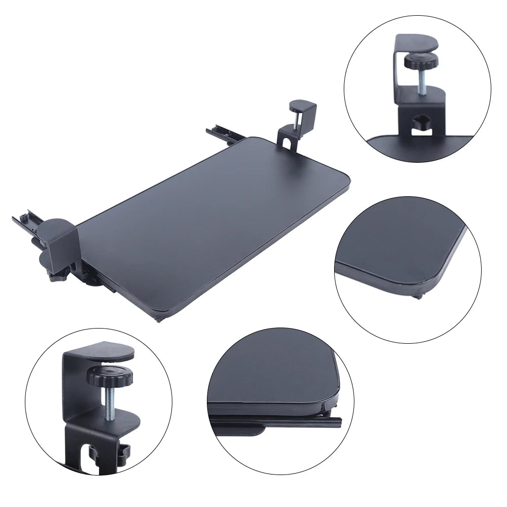 Keyboard Shelf Under-Table Mounting Keyboard Slide Keyboard Holder Extendable Keyboard Tray 52 X 25 CM