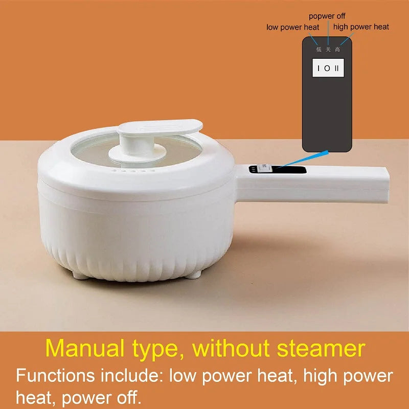 220V Multifunctional Electric Cooker Ceramic Pot Household Low-Power Student Dormitory Rice Cooker Noodle Soup With Steamer Pot