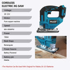 Electric Goddess 3500RPM Electric Curved Saw Cordless Jig Saw Portable Multifunction Carpenter Tool For Makita 18V Battery Pin