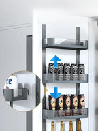 6 Layers Kitchen High Cabinet Storage Rack Snack Cabinet Kitchen Hidden Storage Cabinet Pull Out Basket Organization Furniture