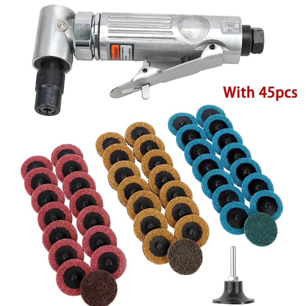 1/4 Air Angle Die Grinder 90° Pneumatic Grinding Machine Mini Poratble Cut Off Polisher Mill Engraving Tool With Sanding Discs