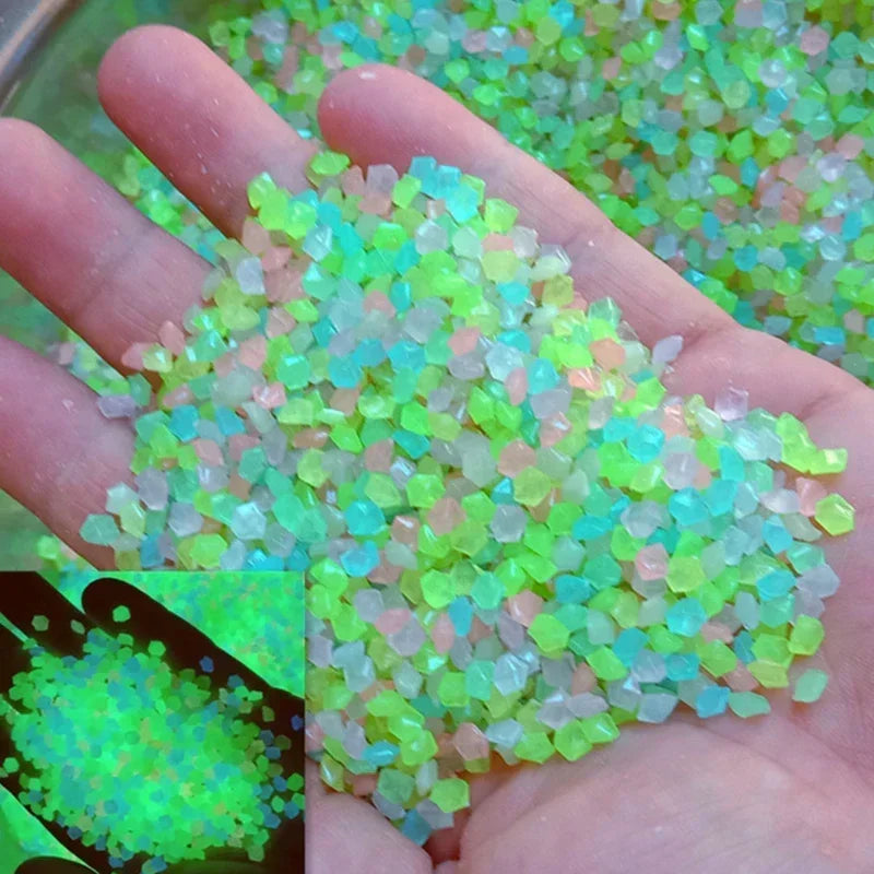 1000-3000Pcs Luminous Sand Glow In The Dark Pebbles Stone Home Garden Yard Outdoor Path Lawn Decoration Fish Tank Aquarium Decor