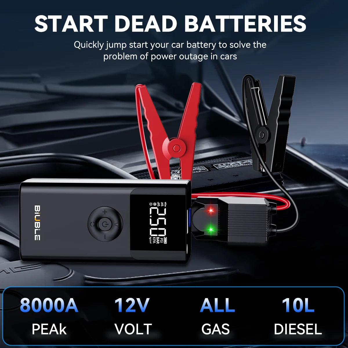 Car Jump Starter 4000A/7000A 15800mAh/26800mAh Car Battery Auto Battery Booster Starting Device for Petrol Diesel Powerbank