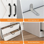 Armoire Wardrobe Closet with Doors & Mirror,72‘‘ Wardrobe Cabinet with 2 Drawers & Hanging Rod,Clothing Storage Adjustable Shelf