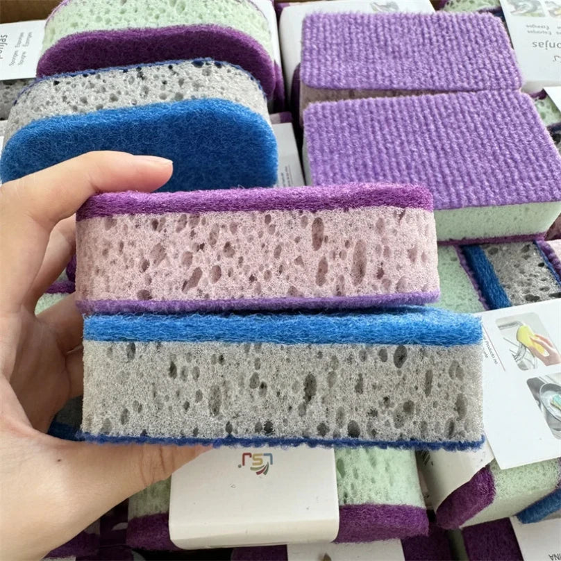 Household Cleaning Sponge Thickened Double-sided Kitchen Dishcloth Scouring Pad