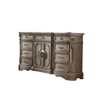 Dresser (WOOD TOP) in Antique Silver European Style Dressing Table Villa Furniture American Bedroom Vanity Mirror Solid Carved