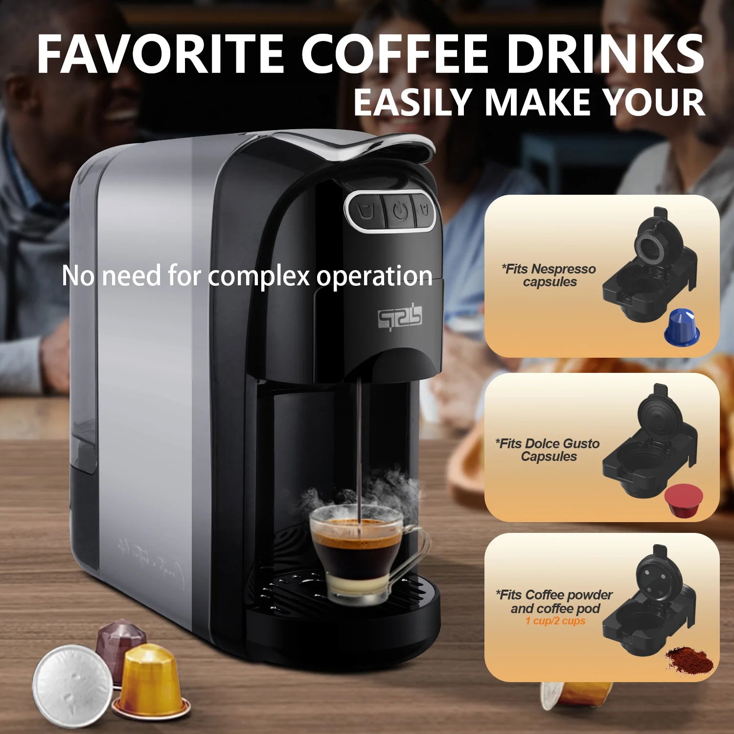 20bar Capsule Coffee Machine Is Compatible with A Variety of Capsules Home Capsule Coffee Machine Can Use Coffee Powder