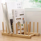 Wooden Dish Drainer Rack Kitchen Dishes Stand Plate Dish Drying Rack Pot Lid Racks Kitchen Organizer Drying Cups Display Shelf