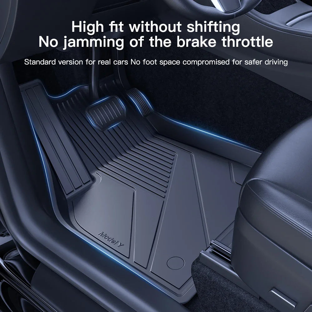 YZ For Tesla Floor Mats Model 3 Y 2021-2024 Car Four Seasons Waterproof Non-slip Floor Mat NEW  TPE Special Car Accessories