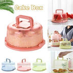 Kitchen PP Transparent Round Fresh-keeping Storage Boxs Portable Portable Plastic Cake Box 8-inch Birthday Cake Baking Box Home