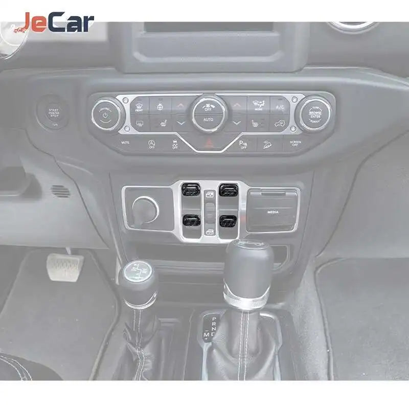 JeCar Window Control Switch Button Decoration Cover Stickers For Jeep Wrangler JL JT Gladiator 2018+ Car Interior Accessories