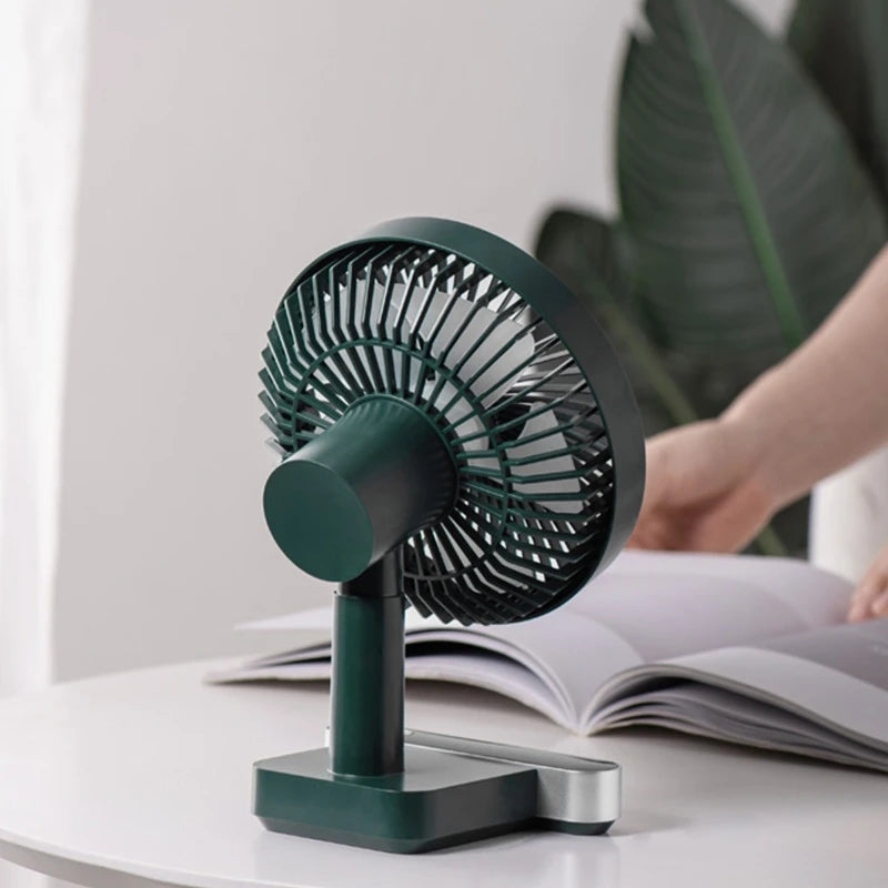 4000mah Desk Fan USB Oscillating Fan with Adjustable Head 4 Speeds Min