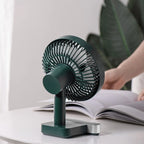 4000mah Desk Fan USB Oscillating Fan with Adjustable Head 4 Speeds Min