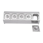 Spice Rack Shelf Stainless Steel Organizer Stand W/ 5*1/6 Pans W/ Lids Countertop Inclined Holder for Sauce Fruits Kitchen Use