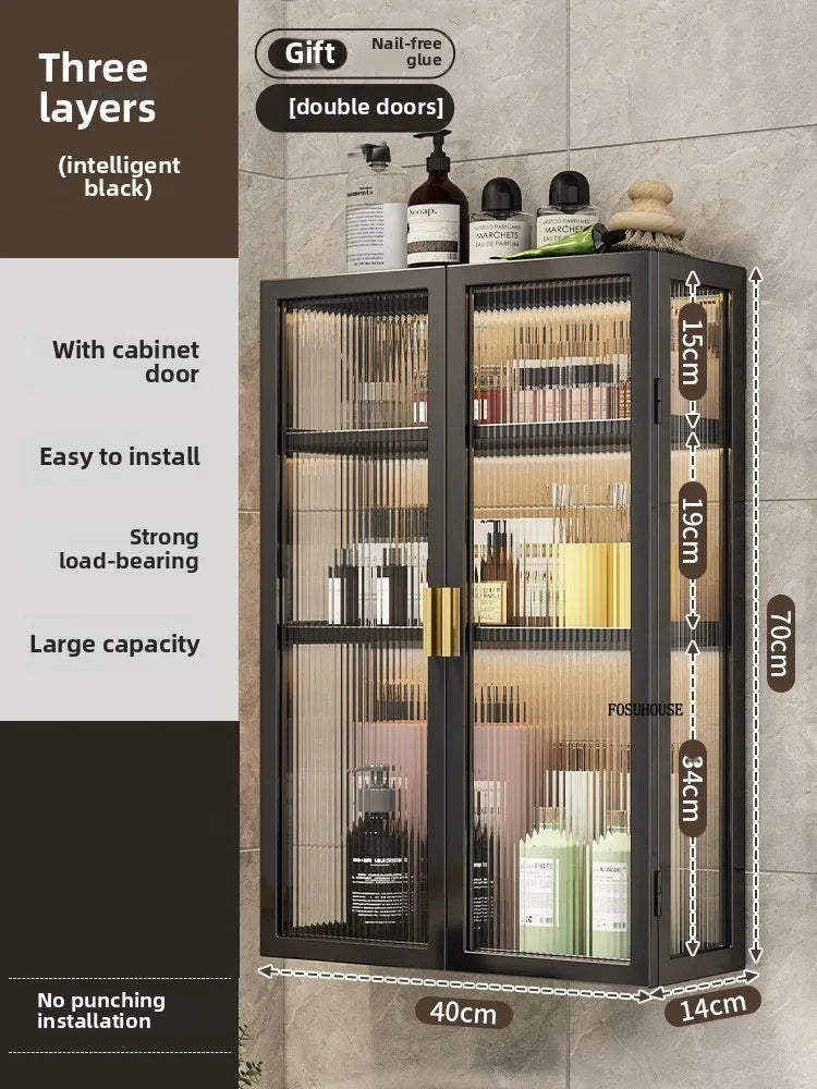 Japanese Acrylic Bathroom Cabinet Wall-mounted Mirror Box Transparent Bathroom Cabinets with Storage Rack Bathroom Furniture
