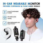 EMX-1 Wireless Monitoring System, Portable UHF Rechargeable Wireless System for Musical Instruments, Dynamic Wired Microphone