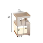 Realife New Bedroom Creative Bedside Cabinet Modern And Simple Storage Rack Iron Movable Edge Table With 360 Degree Rotation