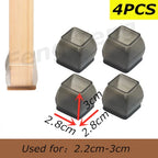 6 Size 4pcs black anti slip chair cover leg caps rubber floor feet protector pads furniture chaises sofa chaises legs fittings
