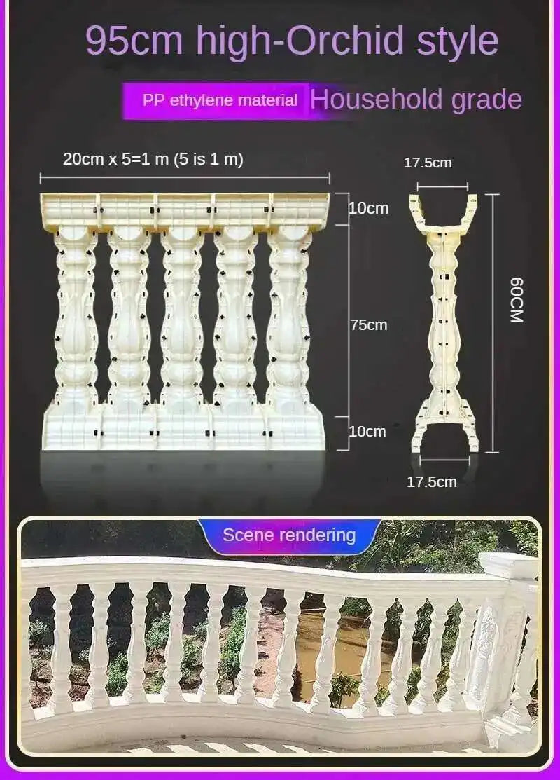 Home Garden Balcony Guardrail Vase Column Roman Column Molds Modern Cement Railing Building Mold European Villa Fence Handrail
