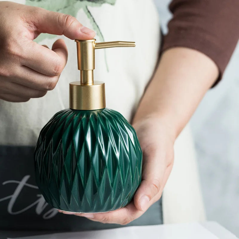 Ceramic Bathroom Reusable Soap Dispenser Lotion Bottles Liquid Pump Bottle Lotion Dispenser Soap Dispenser Bathroom Decoration