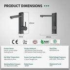 Briwellna Stainless Steel Electric Faucet With Digital Display 220V Instant Hot Water Tap Faucet 120° Swivel Spout Heating Tap