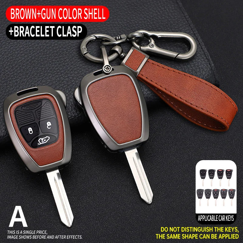 Zinc Alloy +Tpu Car Key Case For Jeep Wrangler Compass Patriot Liberty Chrysler 300 PT Dodge JCUV Caliber Nitro Accessories